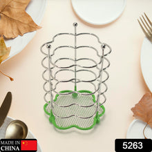 5263 Spoon Holder Stainless Steel Cutlery Holder Round Shape Multi Use Stand DeoDap