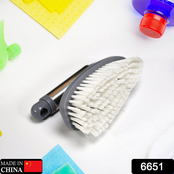 6651 Scrubber Plastic Brush with stainless steel handle (set of 1) DeoDap