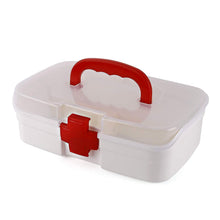 12980 3 Compartment Medical Box, 1 Piece, Indoor Outdoor Medical Utility, Medicine Storage Box, Detachable Tray Medical Box Multi Purpose Regular Medicine, First Aid Box with Handle, Transparent Lid & Color Box
