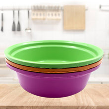 2592 Household Storage Plastic Round Bowl / Tub / Basket / Bucket set - Pack of 3
