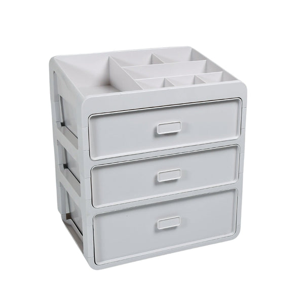 4808   3 Layer Multipurpose Plastic Storage Drawer Box organizer for Kitchen tools, Office Stationary, Jewellery, Cosmetics, Countertop Desktop Organizer DeoDap