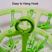 7287 PLASTIC ROUND CLOTH DRYING HANGING HANGER ( 15 CLIPS ) DeoDap