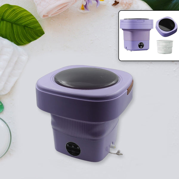 7272 Mini Washing Machine Foldable Mini Washer with Drain Basket Portable Washing Machine Foldable for Laundry Travel Camping RV Baby Clothes
