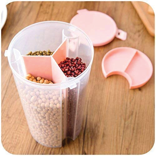 0618 3 in 1 Transparent Air Tight Storage Dispenser Container DeoDap