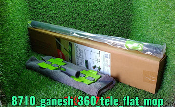 8710 Multipurpose Wet and Dry Cleaning Microfiber Flat MOP Floor Cleaning Mop with , 360 Degree Rotating Head and Telescopic Handle Steel Rod Long Handle Dry Mops, Standard (1 Piece, Multi-Colour) DeoDap