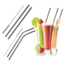 UK-0246 Stainless Steel Straws for Drinking with Brushes | Steel Straws + Straw Cleaning Brush