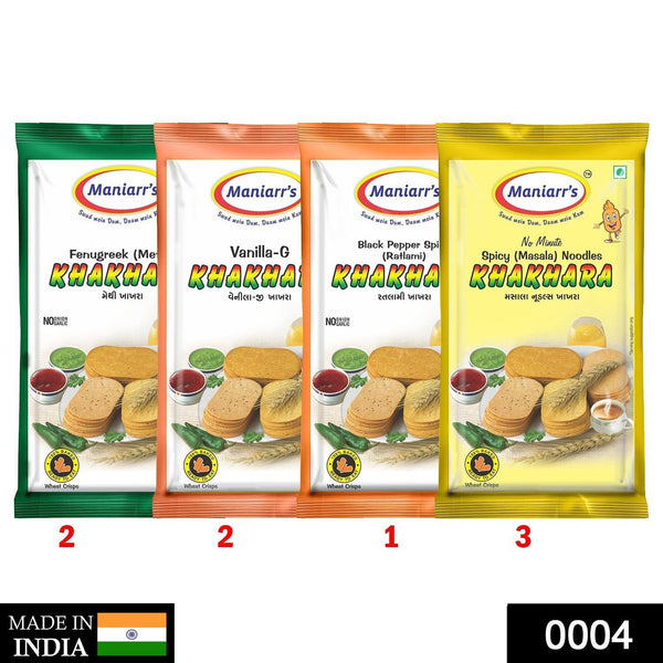 A2 Maniarrs Khakhara with 4 Flavors (360 gm, Pack Of 8) Maniarr's