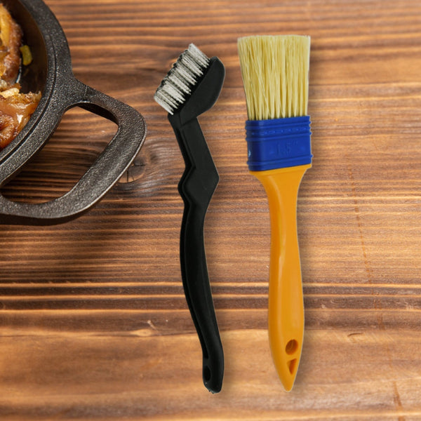 8721 Multifunction Basting Brush for Cooking Pastry Brush Baking Food Butter Brush Dusting Brush for Cooking Grease Brush for Baking Dishwasher Safe Grilling / Hairbrush / Corn (2 Pcs Set)