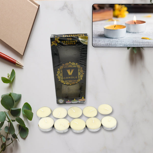 6941 Burning Tea Light Candles | Tealights Candles Premium Quality Candle  (10 Pc Big Size )