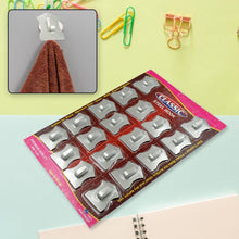 9416 Multipurpose Stainless Steel Wall hanging hook 18 pc, Self Adhesive Stainless Steel Heavy Duty Wall Hooks for Hanging Clothes, Calender, Bathroom Tiles, Kitchen, Key Hange (18 Pc Set)