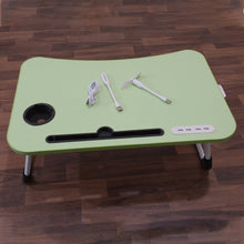 7892 MultiPurpose Study Table Foldable Portable Notebook Bed Lap Desk Tray Stand Reading Holder with Coffee Cup Slot, Drawer, Fan, USB Cable & Light for Breakfast, Reading & Movie Watching (1 Pc Mix Color)