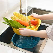 5228A  KITCHEN BOWL PLASTIC WASHING BOWL AND STRAINER DRAINER BASKET FOR HOME & KITCHEN USE DeoDap