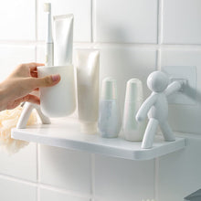 9271B Self Adhesive cute Floating Shelves Wall Shelf | Wall Mounted Organizer - Human Figurine | Brown Box DeoDap