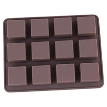 8185 Silicone Chocolate Mould 12 Cavity Square Shape Mould Candy Mold Baking Tools For Cake Chocolate, Food Grade Non-Stick Reusable, Baking Trays (1 pc)