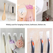 1689a Self Adhesive Heavy Duty Waterproof Transparent Sticky Plastic & Stainless Steel Wall Hooks (10 Pc Set)