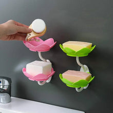 UK-0343  Wall- Mounted Drain Soap Box Double Layer Lotus Flower Shaped Soap Tray Removable Soap Dish Non- Slip Storage Self- Adhesive Bathroom Accessories (Pack of 2pc) (Multi-Color)
