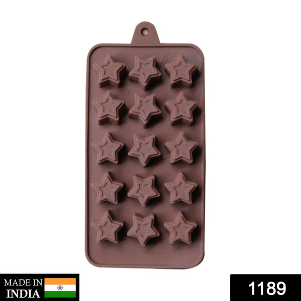 1189 Food Grade Non-Stick Reusable Silicone Star Shape 15 Cavity Chocolate Molds / Baking Trays DeoDap