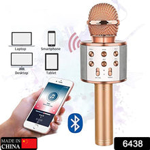 6438 Wireless Bluetooth Recording Condenser Handheld Microphone Bluetooth Speaker Audio Recording Karaoke with Mic (Multicolor 1 Pc) DeoDap