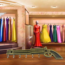 Metal Key Stand / Hanger / Holder for Home & Office Brass Key Hook / Holder Door Hooks Rail for Hanging Keys, Clothes, Towel Hook (1 Pc / Veena & Gun Shape, Lord Krishna's Flute and Peacock Quills Key Holder )