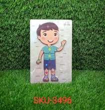 3496 Wooden Boy Body Parts Puzzle with Pictures Body Part Puzzle for Kid Early Education Letters Puzzles for Preschool. DeoDap
