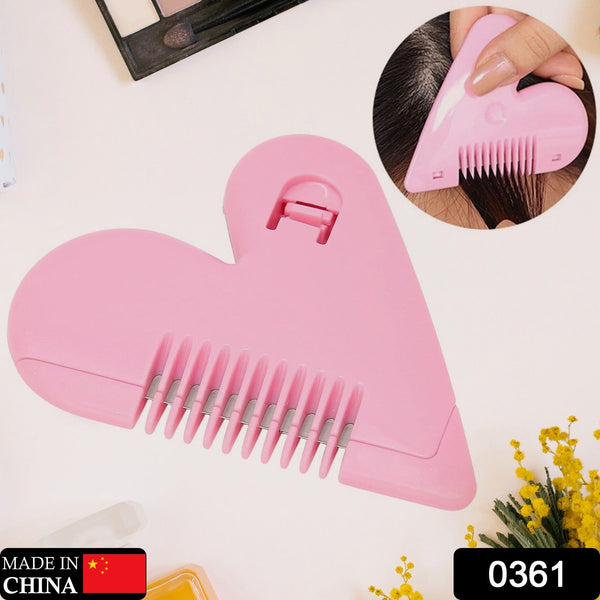 0361 Heart Shape Plastic Hair Cutting Scissors for Baby Girls Lightweight Portable Hair Thinning Double‑Edge Stainless Steel Convenient for Hair Cutting for Hair Thinning (1 Pc )