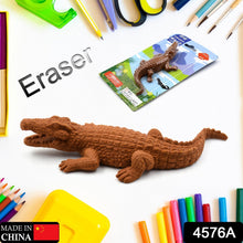 4576A CROCODILE SHAPED ERASERS ANIMAL ERASERS FOR KIDS, CROCODILE ERASERS 3D ERASER, MINI ERASER TOYS, DESK PETS FOR STUDENTS CLASSROOM PRIZES CLASS REWARDS PARTY FAVORS
