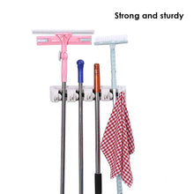 243 4-Layer Mop and Broom Holder, Garden Tool Organizer, Multipurpose Wall Mounted DeoDap