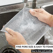 UK-0304  Non-Scratch Wire Dishcloth, Steel Wire Dish Towel, Multipurpose Wire Dishwashing Rags for Wet and Dry, Scrubs & Cleans for Dishes