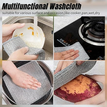 UK-0304  Non-Scratch Wire Dishcloth, Steel Wire Dish Towel, Multipurpose Wire Dishwashing Rags for Wet and Dry, Scrubs & Cleans for Dishes