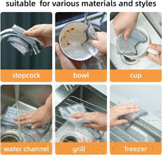 UK-0304  Non-Scratch Wire Dishcloth, Steel Wire Dish Towel, Multipurpose Wire Dishwashing Rags for Wet and Dry, Scrubs & Cleans for Dishes