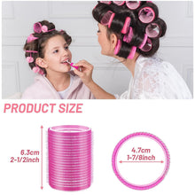 Cart2Add multicolored Hair Curler Rollers for Women, 6pcs Self Grip Magic Hair Roller Clips Hairdressing Kit for Long Medium Short Hair with 12 Bang Clips & 1 Comb