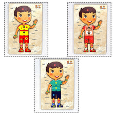 3496 Wooden Boy Body Parts Puzzle with Pictures Body Part Puzzle for Kid Early Education Letters Puzzles for Preschool. DeoDap