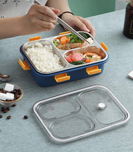 Lunch Boxes for Adults - Lunch Box for Kids with Spoon & Fork - Durable Perfect Size for On-The-Go Meal, BPA-Free (Multi Color) (3 Section)