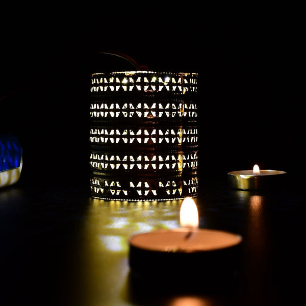 7257 7CM Simple Plain Festival Decorative Antique Jhoomer / chandeliers for Diwali , Christmas Decoration & Table Top Hanging Holder - Golden