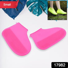 17982 Non-Slip Silicone Rain Reusable Anti skid Waterproof Fordable Boot Shoe Cover (Small Size/ 1 Pair)